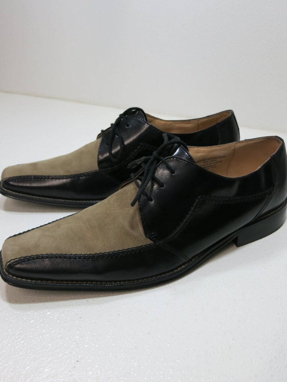 Giorgio Brutini Suede Leather Two Tone Long Toe Dress Oxfords Shoes Sz 12 M